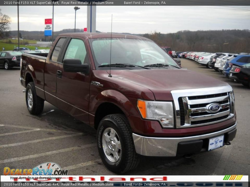 2010 Ford F150 XLT SuperCab 4x4 Royal Red Metallic / Medium Stone Photo #4