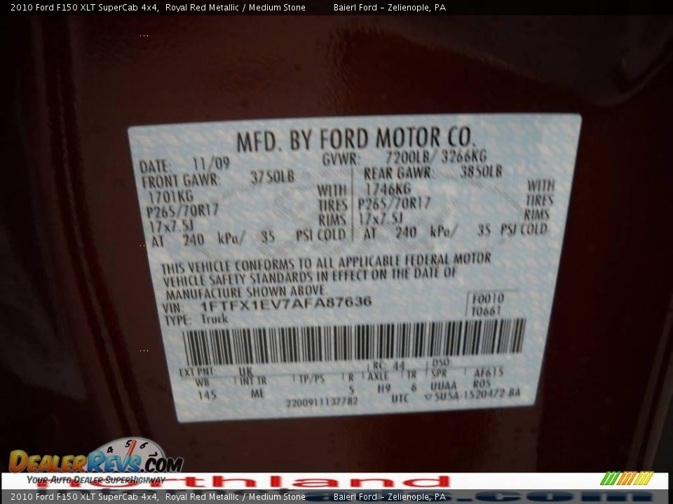 2010 Ford F150 XLT SuperCab 4x4 Royal Red Metallic / Medium Stone Photo #12