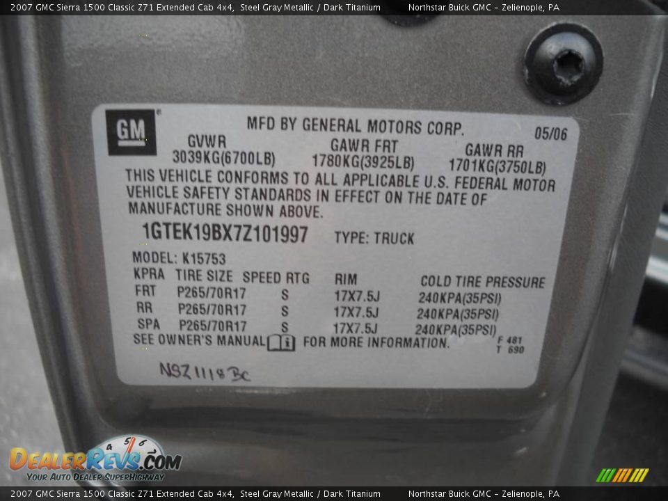 2007 GMC Sierra 1500 Classic Z71 Extended Cab 4x4 Steel Gray Metallic / Dark Titanium Photo #9