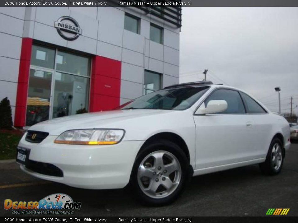 2000 Honda Accord EX V6 Coupe Taffeta White / Ivory Photo #1