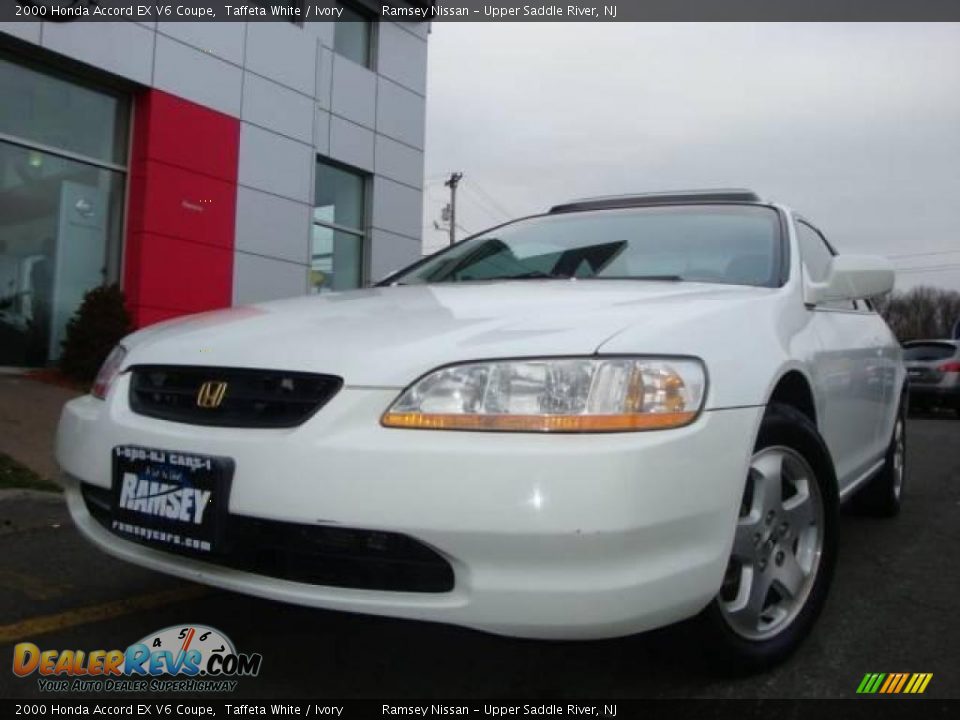 2000 Honda Accord EX V6 Coupe Taffeta White / Ivory Photo #3