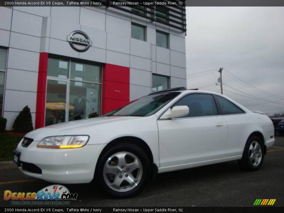 2000 Honda Accord EX V6 Coupe Taffeta White / Ivory Photo #5