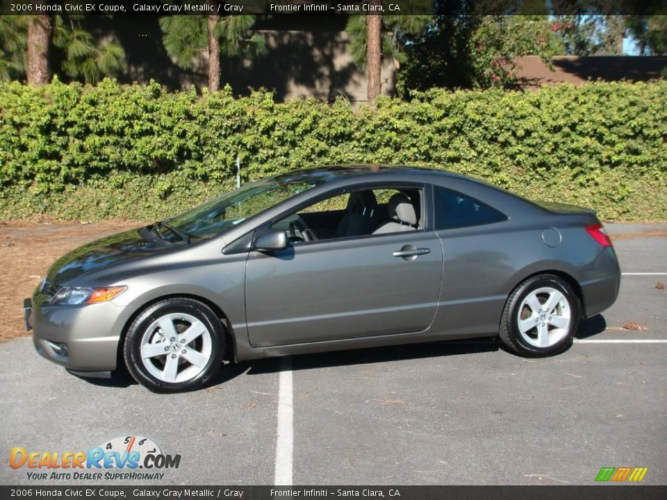 2006 Honda Civic EX Coupe Galaxy Gray Metallic / Gray Photo #3