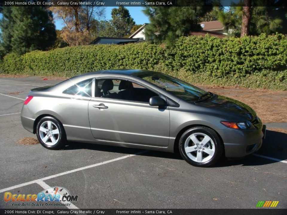 2006 Honda Civic EX Coupe Galaxy Gray Metallic / Gray Photo #10