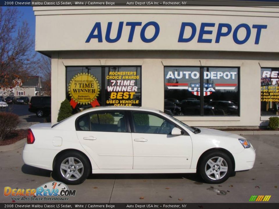2008 Chevrolet Malibu Classic LS Sedan White / Cashmere Beige Photo #1