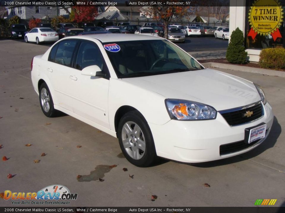 2008 Chevrolet Malibu Classic LS Sedan White / Cashmere Beige Photo #2