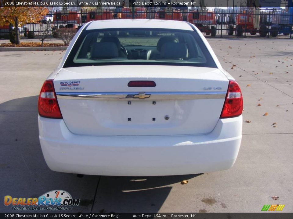 2008 Chevrolet Malibu Classic LS Sedan White / Cashmere Beige Photo #6