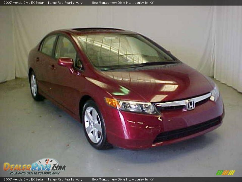 2007 Honda Civic EX Sedan Tango Red Pearl / Ivory Photo #3