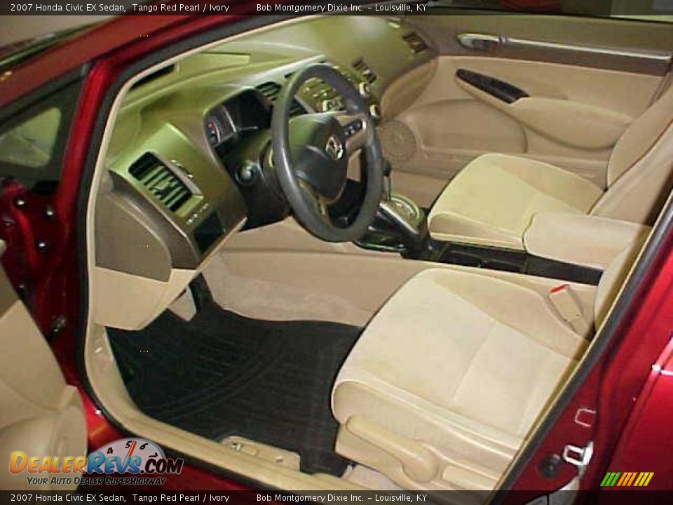 2007 Honda Civic EX Sedan Tango Red Pearl / Ivory Photo #15