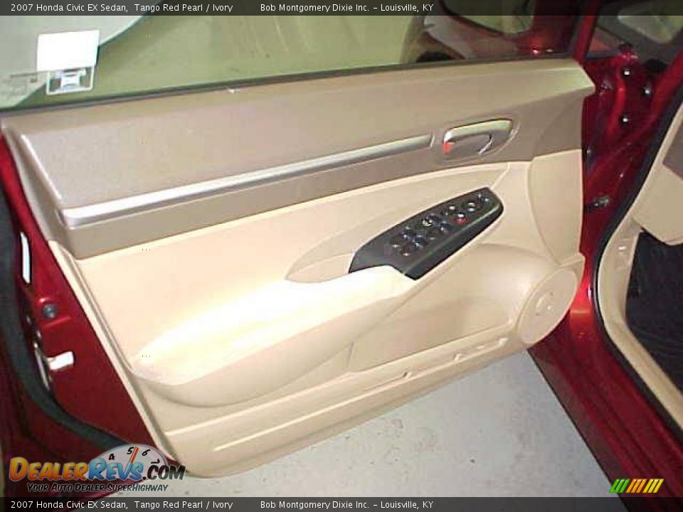 2007 Honda Civic EX Sedan Tango Red Pearl / Ivory Photo #16