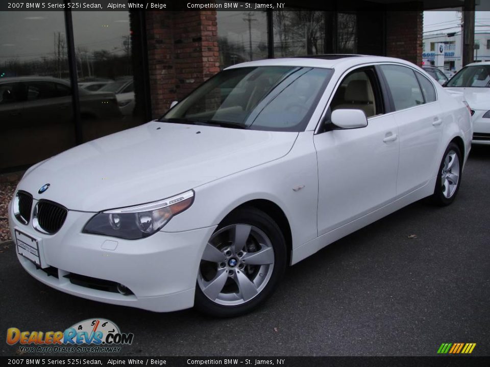 2007 BMW 5 Series 525i Sedan Alpine White / Beige Photo #1