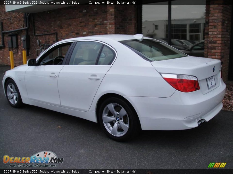 2007 BMW 5 Series 525i Sedan Alpine White / Beige Photo #4