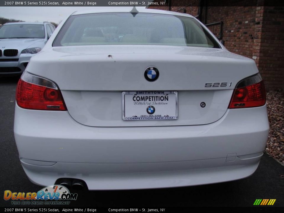 2007 BMW 5 Series 525i Sedan Alpine White / Beige Photo #5