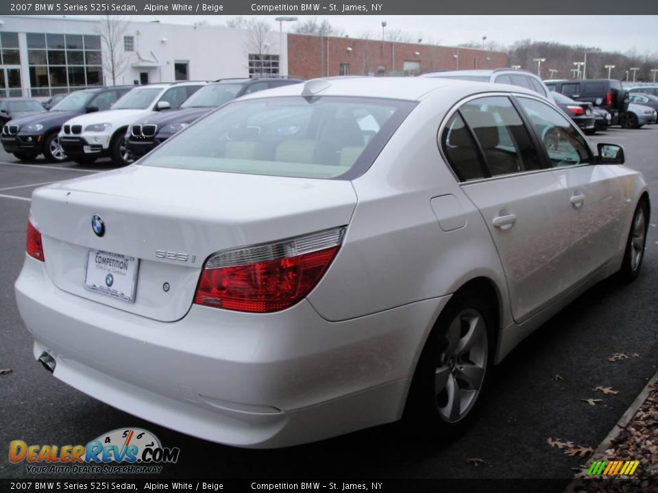 2007 BMW 5 Series 525i Sedan Alpine White / Beige Photo #6