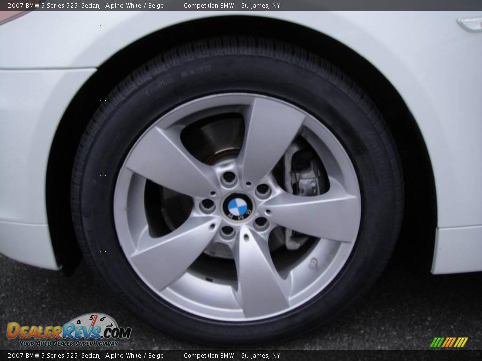 2007 BMW 5 Series 525i Sedan Alpine White / Beige Photo #7