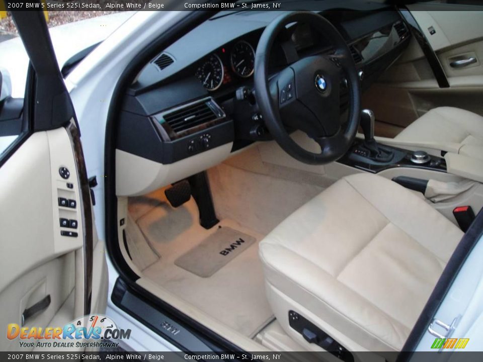 2007 BMW 5 Series 525i Sedan Alpine White / Beige Photo #10