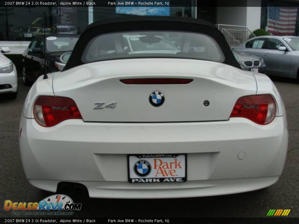 2007 BMW Z4 3.0i Roadster Alpine White / Black Photo #13