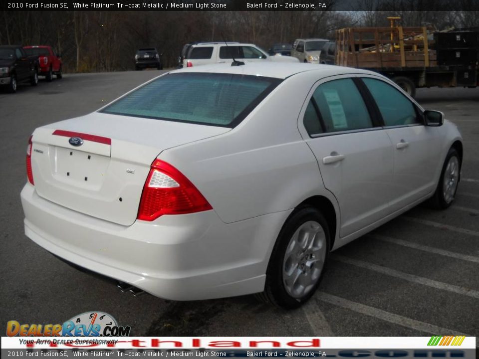 2010 Ford Fusion SE White Platinum Tri-coat Metallic / Medium Light Stone Photo #6