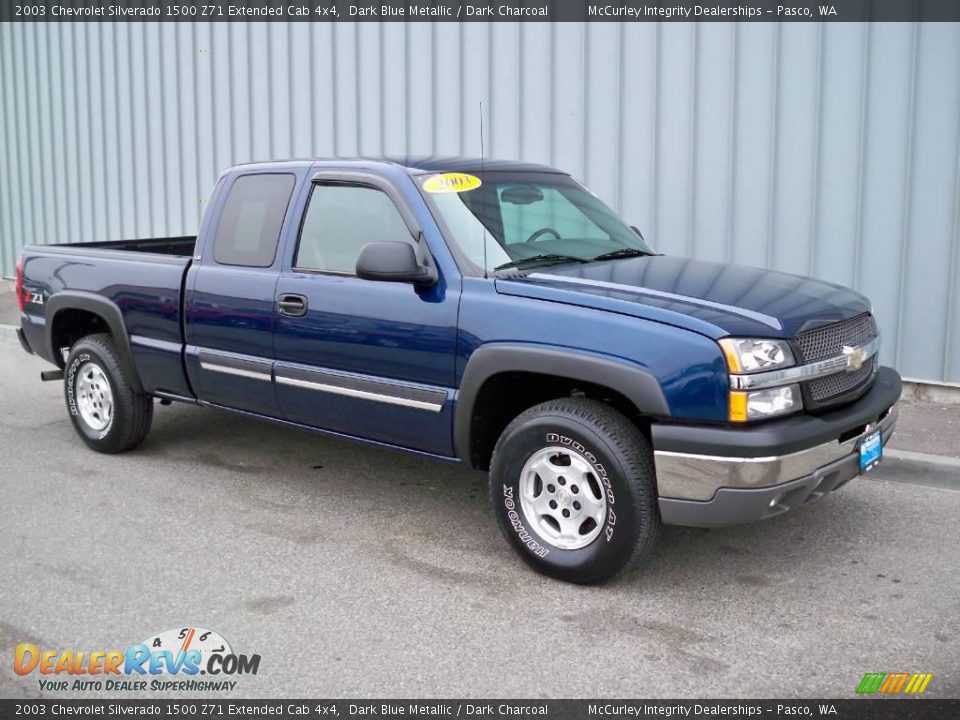 2003 Chevrolet Silverado 1500 Z71 Extended Cab 4x4 Dark Blue Metallic / Dark Charcoal Photo #1
