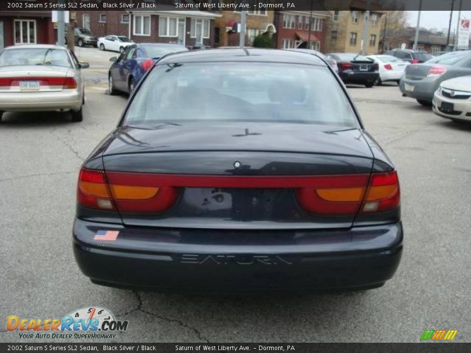 2002 Saturn S Series SL2 Sedan Black Silver / Black Photo #3