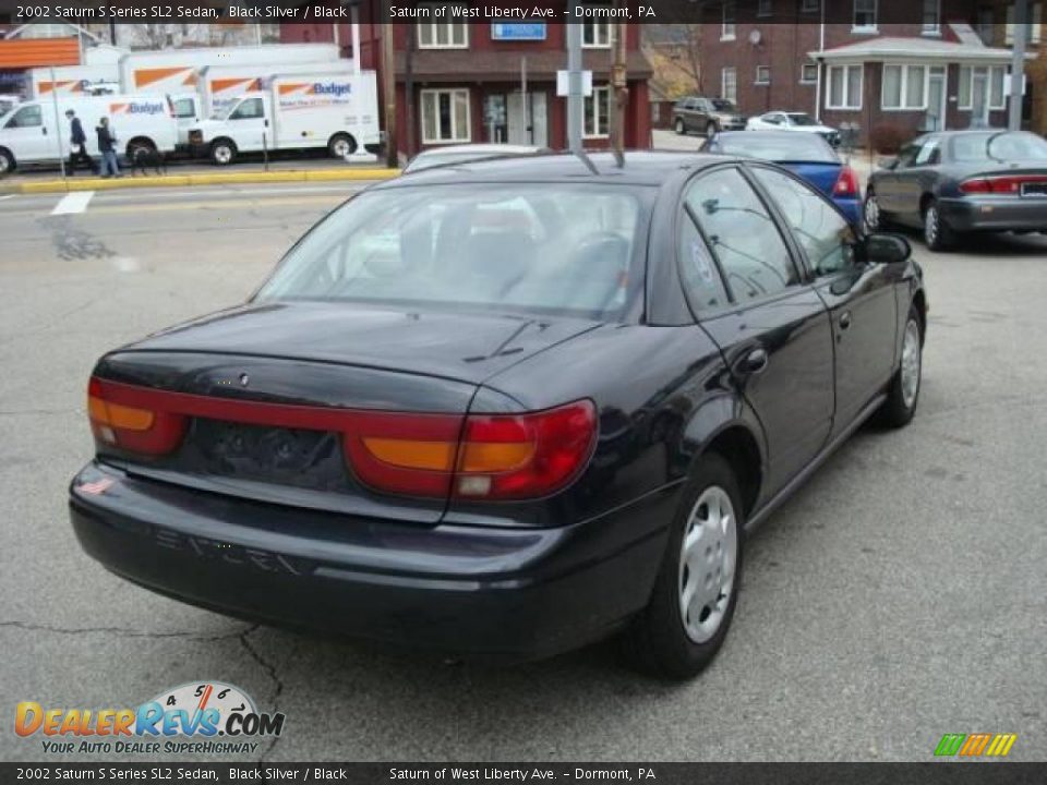 2002 Saturn S Series SL2 Sedan Black Silver / Black Photo #4