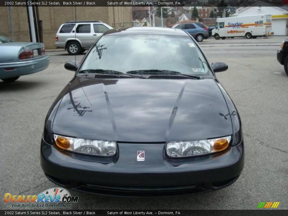 2002 Saturn S Series SL2 Sedan Black Silver / Black Photo #6