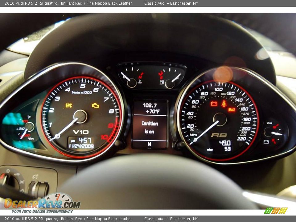 2010 Audi R8 5.2 FSI quattro Brilliant Red / Fine Nappa Black Leather Photo #21