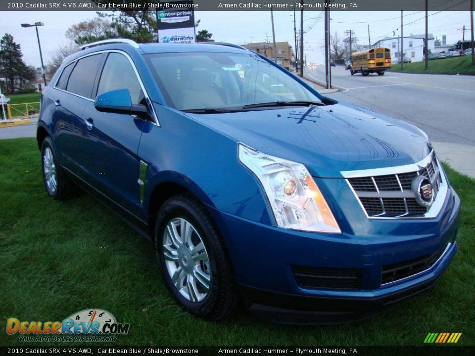 2010 Cadillac SRX 4 V6 AWD Caribbean Blue / Shale/Brownstone Photo #4