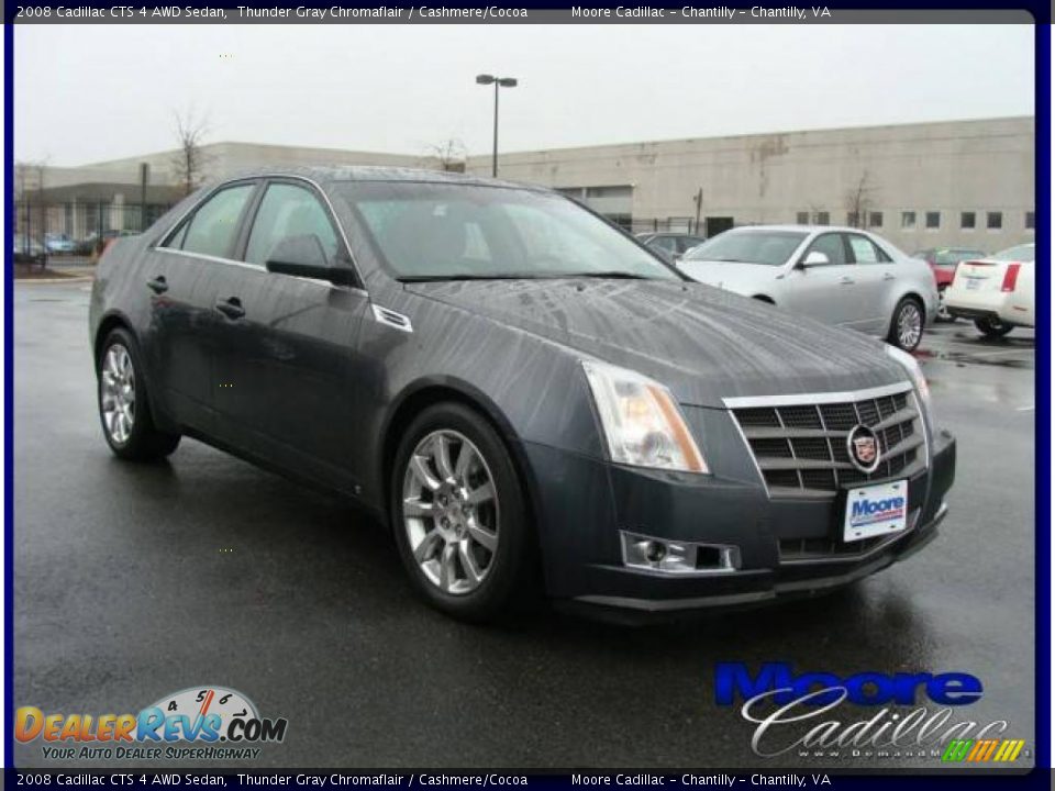 2008 Cadillac CTS 4 AWD Sedan Thunder Gray Chromaflair / Cashmere/Cocoa Photo #16