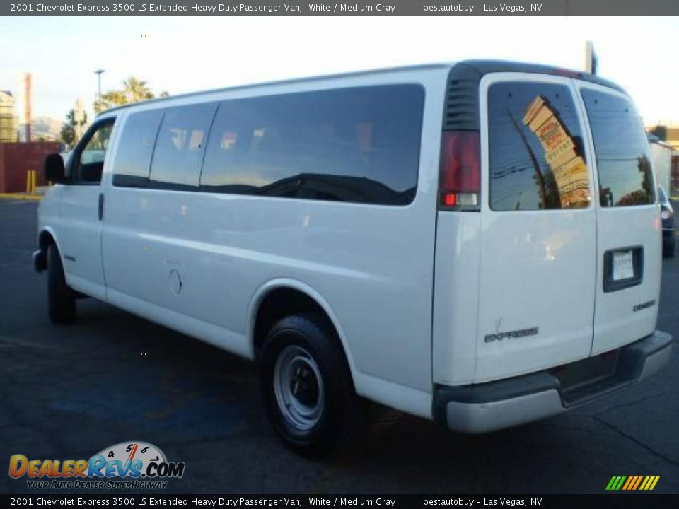 2001 Chevrolet Express 3500 LS Extended Heavy Duty Passenger Van White / Medium Gray Photo #2