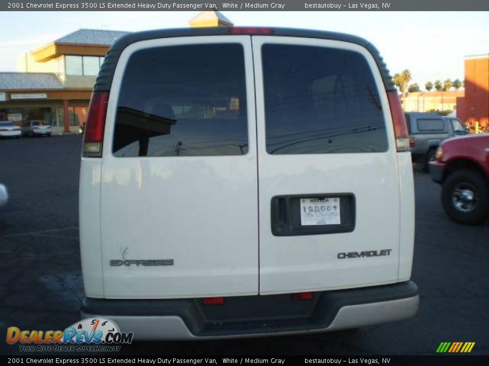 2001 Chevrolet Express 3500 LS Extended Heavy Duty Passenger Van White / Medium Gray Photo #4
