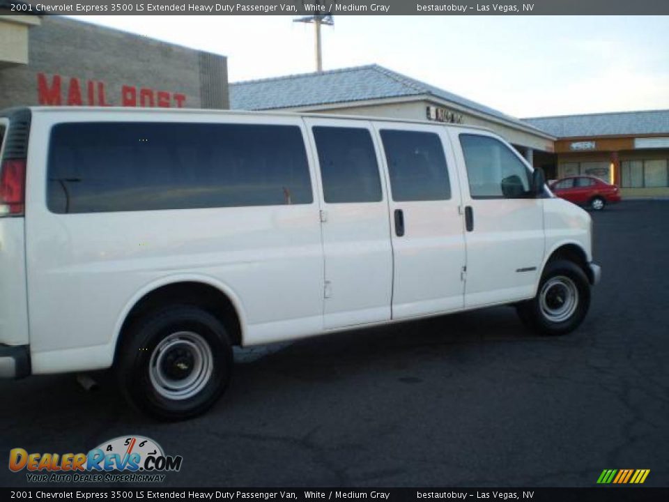 2001 Chevrolet Express 3500 LS Extended Heavy Duty Passenger Van White / Medium Gray Photo #8