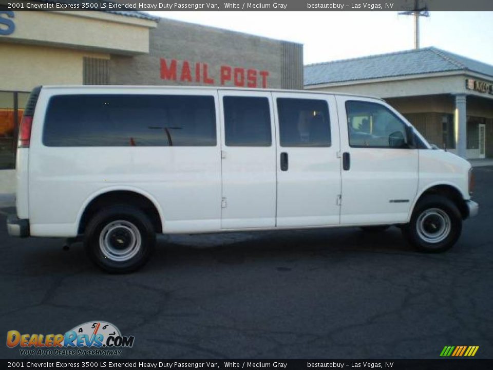 2001 Chevrolet Express 3500 LS Extended Heavy Duty Passenger Van White / Medium Gray Photo #9