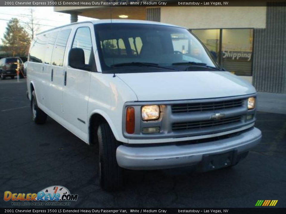 2001 Chevrolet Express 3500 LS Extended Heavy Duty Passenger Van White / Medium Gray Photo #13