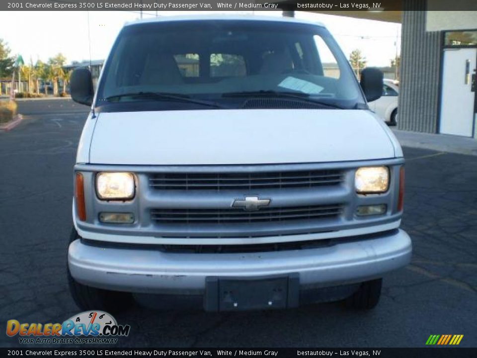 2001 Chevrolet Express 3500 LS Extended Heavy Duty Passenger Van White / Medium Gray Photo #14