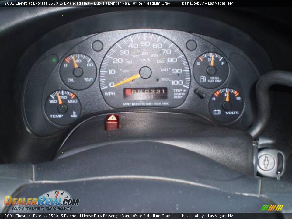 2001 Chevrolet Express 3500 LS Extended Heavy Duty Passenger Van White / Medium Gray Photo #22