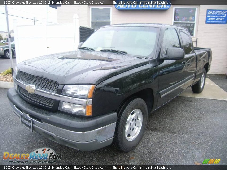 2003 Chevrolet Silverado 1500 LS Extended Cab Black / Dark Charcoal Photo #2