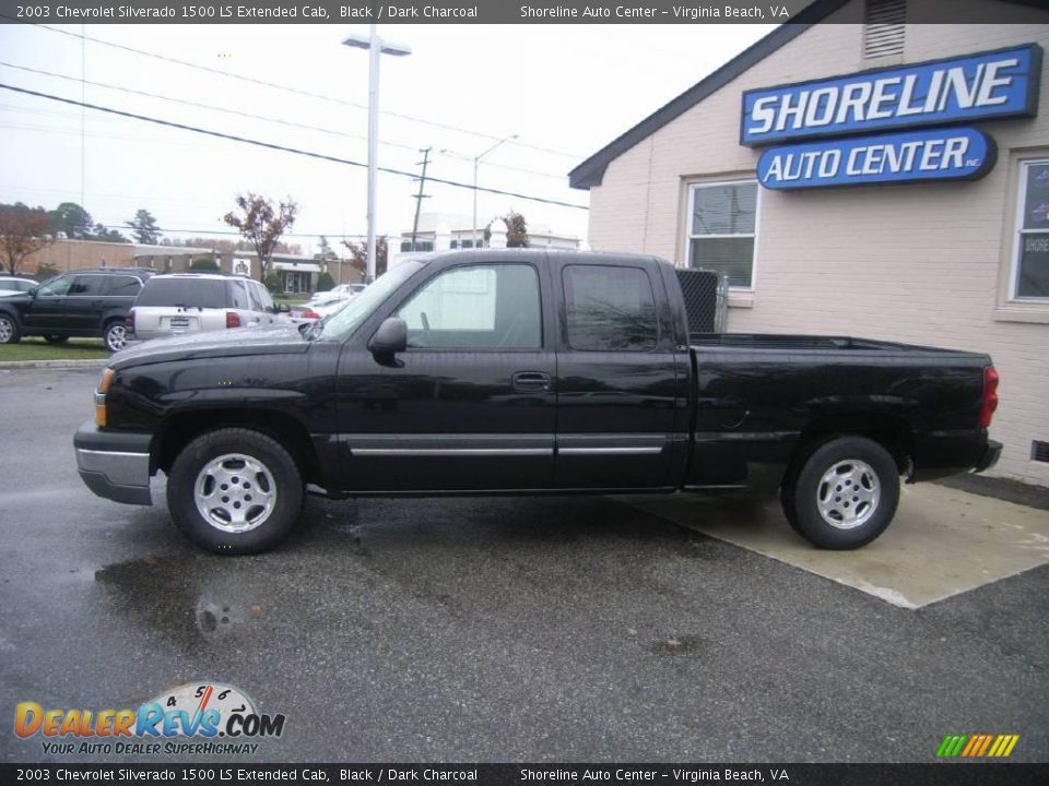 2003 Chevrolet Silverado 1500 LS Extended Cab Black / Dark Charcoal Photo #3