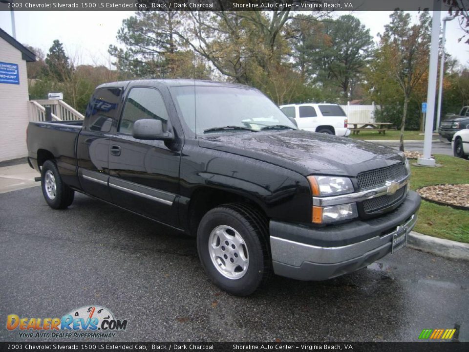 2003 Chevrolet Silverado 1500 LS Extended Cab Black / Dark Charcoal Photo #9