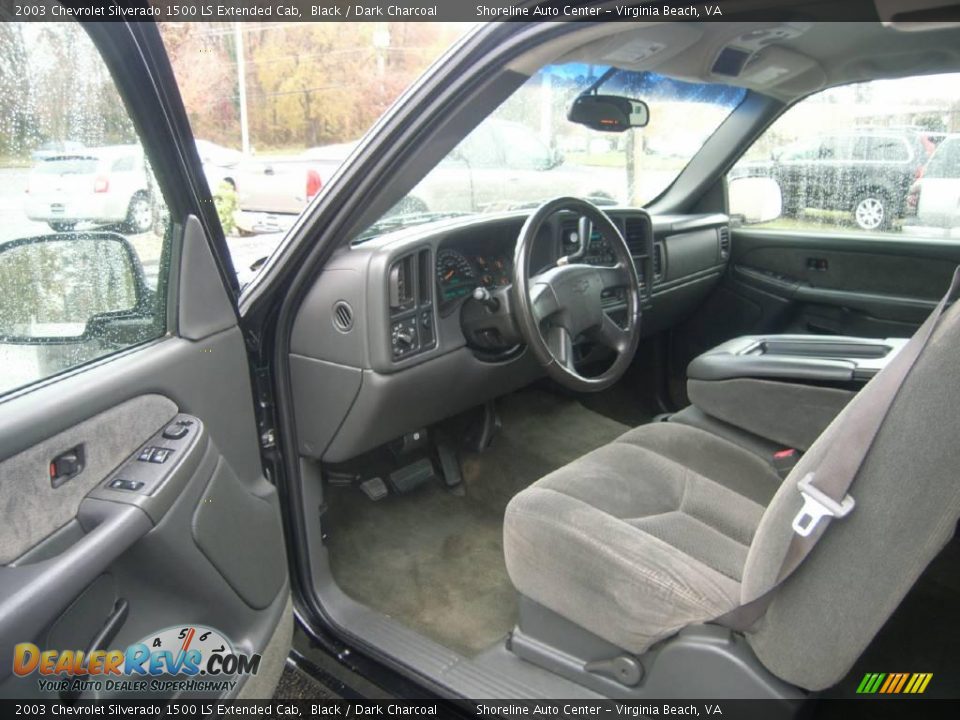 2003 Chevrolet Silverado 1500 LS Extended Cab Black / Dark Charcoal Photo #15