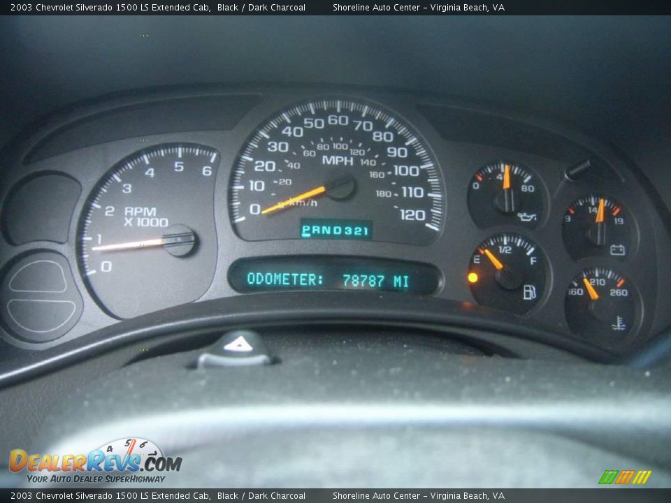 2003 Chevrolet Silverado 1500 LS Extended Cab Black / Dark Charcoal Photo #19