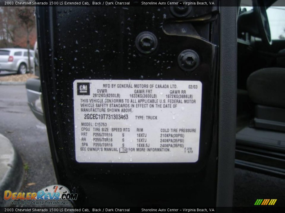 2003 Chevrolet Silverado 1500 LS Extended Cab Black / Dark Charcoal Photo #21