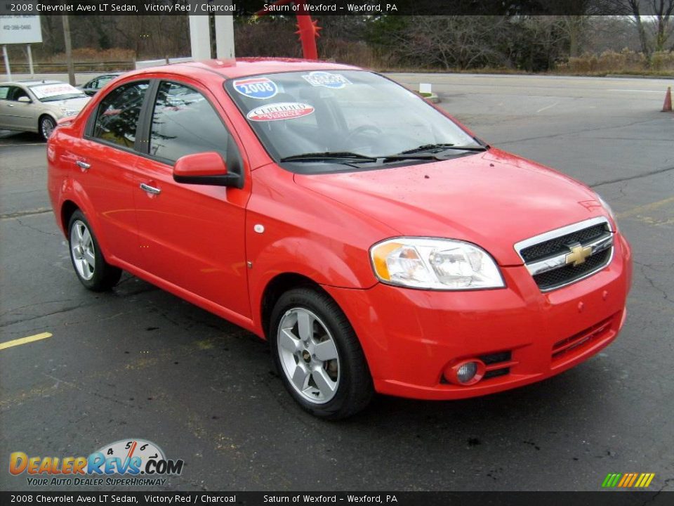 2008 Chevrolet Aveo LT Sedan Victory Red / Charcoal Photo #6