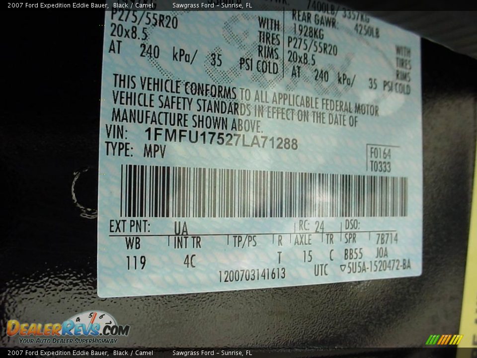 2007 Ford Expedition Eddie Bauer Black / Camel Photo #21