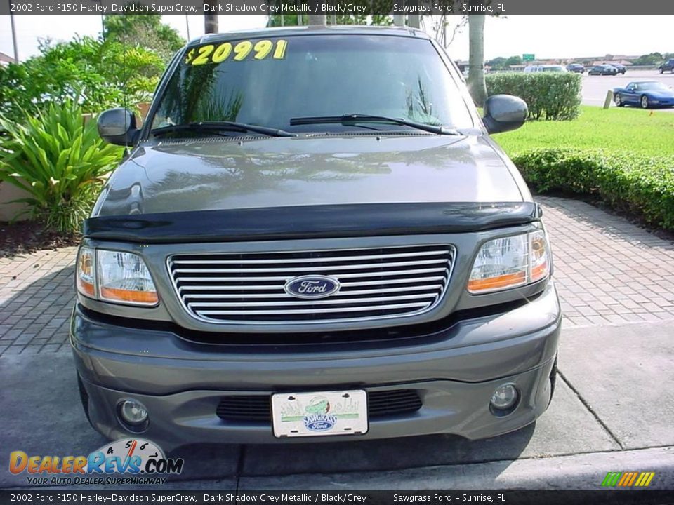 2002 Ford F150 Harley-Davidson SuperCrew Dark Shadow Grey Metallic / Black/Grey Photo #2