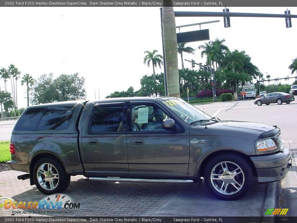 2002 Ford F150 Harley-Davidson SuperCrew Dark Shadow Grey Metallic / Black/Grey Photo #4