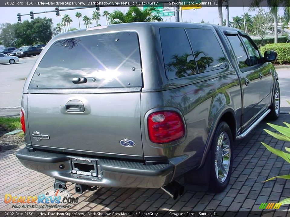 2002 Ford F150 Harley-Davidson SuperCrew Dark Shadow Grey Metallic / Black/Grey Photo #5