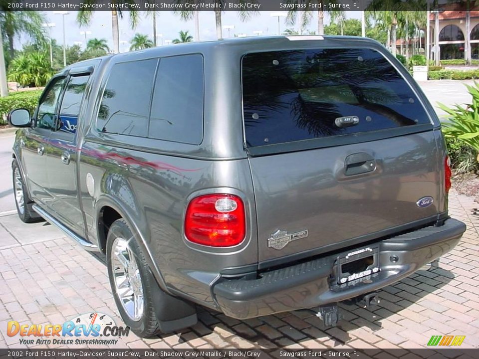2002 Ford F150 Harley-Davidson SuperCrew Dark Shadow Grey Metallic / Black/Grey Photo #7