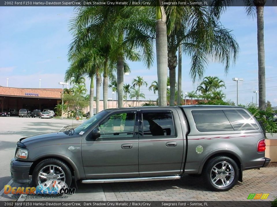 2002 Ford F150 Harley-Davidson SuperCrew Dark Shadow Grey Metallic / Black/Grey Photo #8