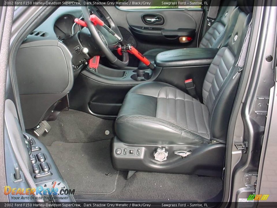 2002 Ford F150 Harley-Davidson SuperCrew Dark Shadow Grey Metallic / Black/Grey Photo #10